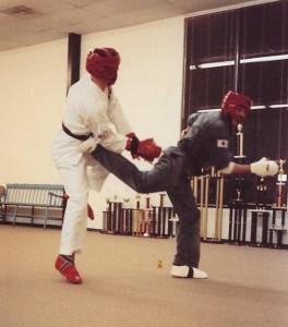 Sparring with Todd, 1989!